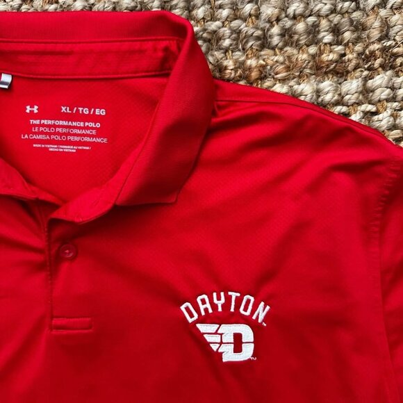 Dayton Flyers Under Armour Performance Golf Polo (XL) Red - Picture 1 of 6